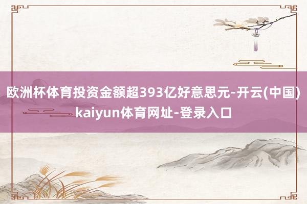 欧洲杯体育投资金额超393亿好意思元-开云(中国)kaiyun体育网址-登录入口