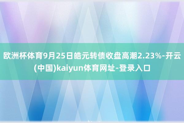 欧洲杯体育9月25日皓元转债收盘高潮2.23%-开云(中国)kaiyun体育网址-登录入口