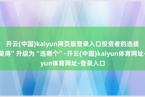 开云(中国)kaiyun网页版登录入口投资者的选拔已从“有莫得”升级为“选哪个”-开云(中国)kaiyun体育网址-登录入口