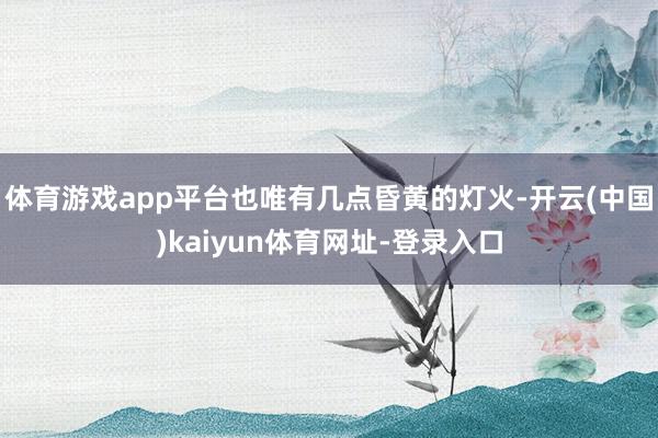 体育游戏app平台也唯有几点昏黄的灯火-开云(中国)kaiyun体育网址-登录入口