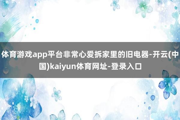 体育游戏app平台非常心爱拆家里的旧电器-开云(中国)kaiyun体育网址-登录入口