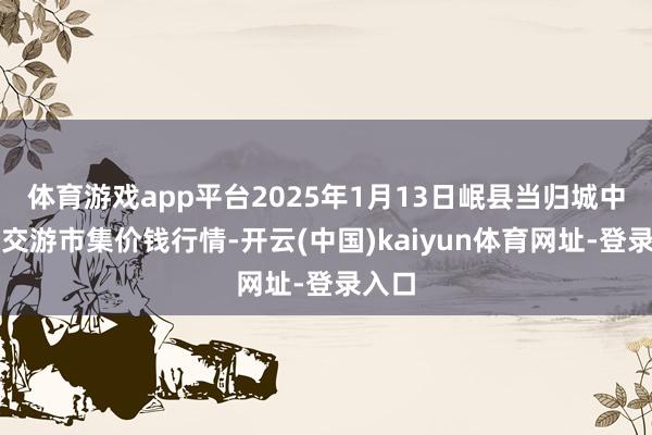 体育游戏app平台2025年1月13日岷县当归城中药材交游市集价钱行情-开云(中国)kaiyun体育网址-登录入口
