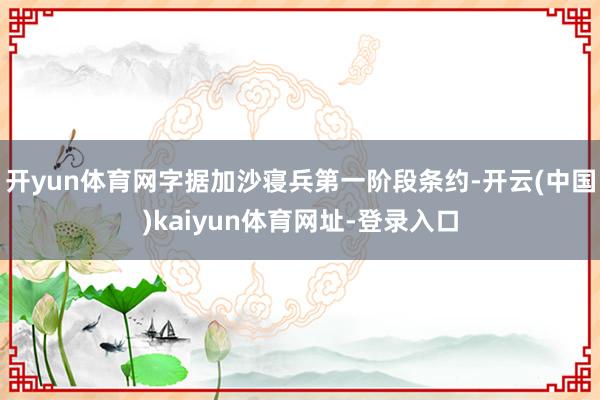 开yun体育网字据加沙寝兵第一阶段条约-开云(中国)kaiyun体育网址-登录入口