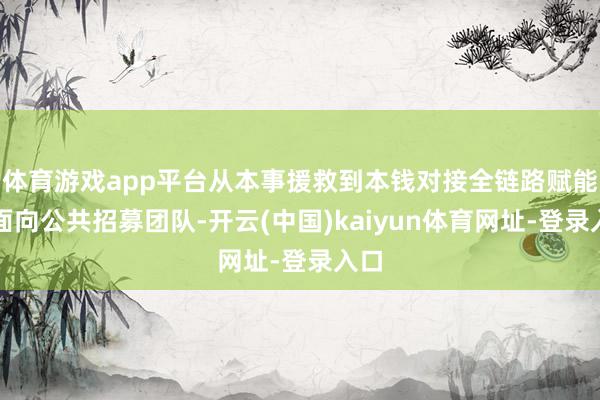 体育游戏app平台从本事援救到本钱对接全链路赋能；面向公共招募团队-开云(中国)kaiyun体育网址-登录入口