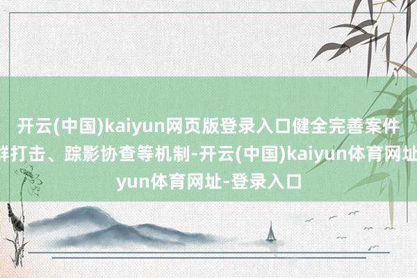 开云(中国)kaiyun网页版登录入口健全完善案件督办、集群打击、踪影协查等机制-开云(中国)kaiyun体育网址-登录入口